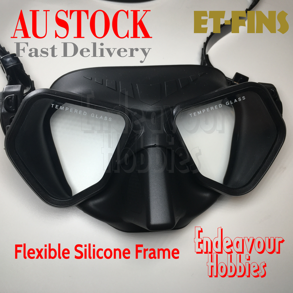ET-FINS Low Volume Silicone Frame Diving Goggles, Spearfishing Freediving Face Mask, AU STOCK