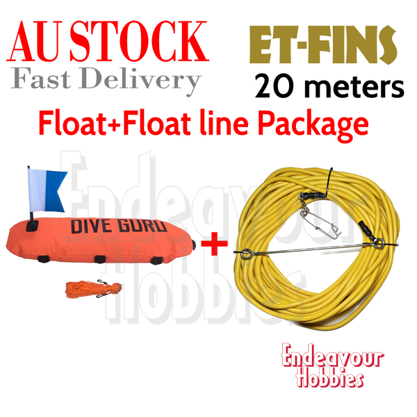 ET-FINS Spearfishing Float + 20m Float Line Package, Scuba Diving