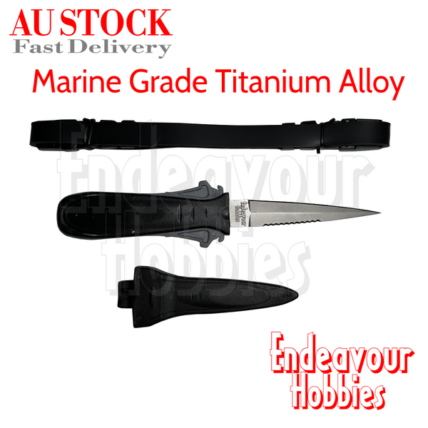 Titanium Alloy Dive Knife, Scuba Diving Snorkelling Spearfishing, Rust Proof, AU