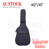 41" Acoustic Guitar Bag Padded Gig Bag Double Straps Backpack Soft Case Black AU