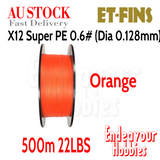 JOF 500M SUPER PE 12X Strands Braided Fishing Line Wire 0.6# 0.128mm, AU STOCK