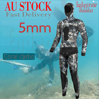 5mm 2 pieces Open Cell Neoprene Wetsuit Scuba Diving Spearfishing, Au Stock