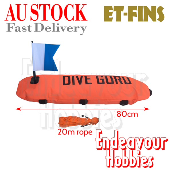ET-FINS Torpedo Spearfishing Float with Flag - Scuba Diving Buoy, AU STOCK