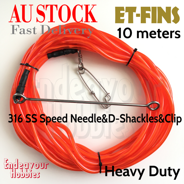 ET-FINS Heavy Duty Spearfishing Float Line 10m with Speed Needle, Clip –  Endeavour Trades Pty Ltd