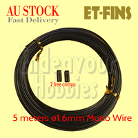 ET-FINS Spearfishing Gun Line Mono Wire 1.6mm, 5 meters with 2 crimps, Au Stock