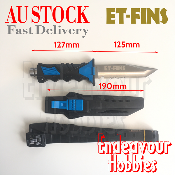 ET-FINS Heavy Duty Dive Knife, Scuba Diving, Emergency, Spearfishing, AU Stock