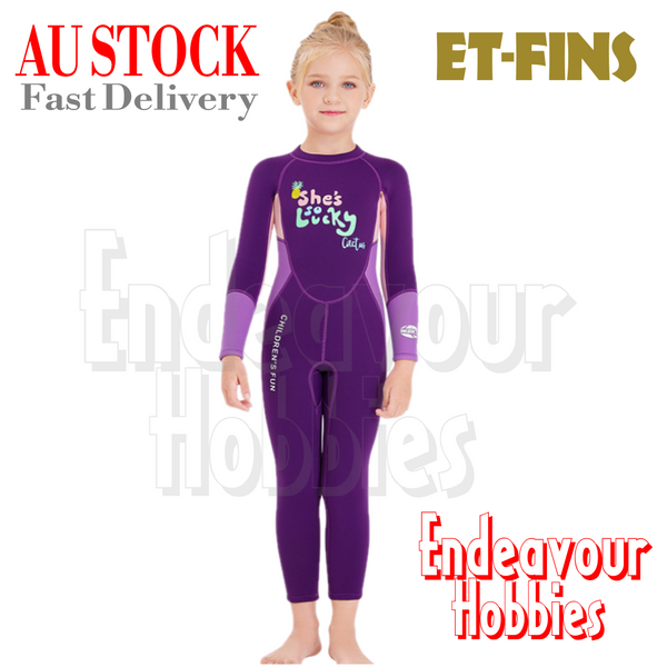 Kids Wetsuit Girls Full Body 2.5mm Neoprene, Au Stock
