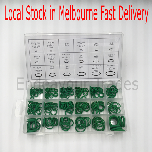 270 Pcs Assorted Sizes Green Oring kit, Au Seller