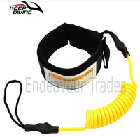 KEEP DIVING Surfboard Coiled Leash Surfing Leg Ankle Rope-Black Colour, AU Seller