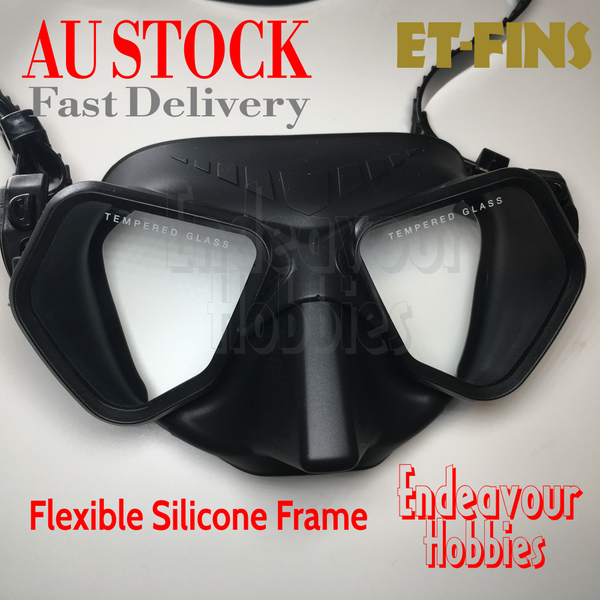 ET FINS Low Volume Silicone Frame Diving Goggles Spearfishing Freediving Face Mask AU STOCK