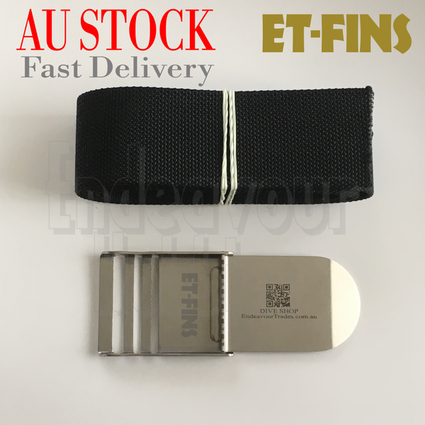 ET-FINS Scuba Diving Weight Belt with Stainless Steel Buckle Black, Au Stock