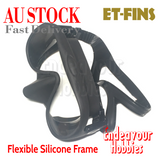 ET-FINS Silicone Frame One Piece Diving Goggles, Face Mask Spearfishing AU STOCK