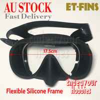 ET-FINS Silicone Frame One Piece Diving Goggles, Face Mask Spearfishing AU STOCK