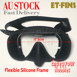 ET-FINS Silicone Frame One Piece Diving Goggles, Face Mask Spearfishing AU STOCK